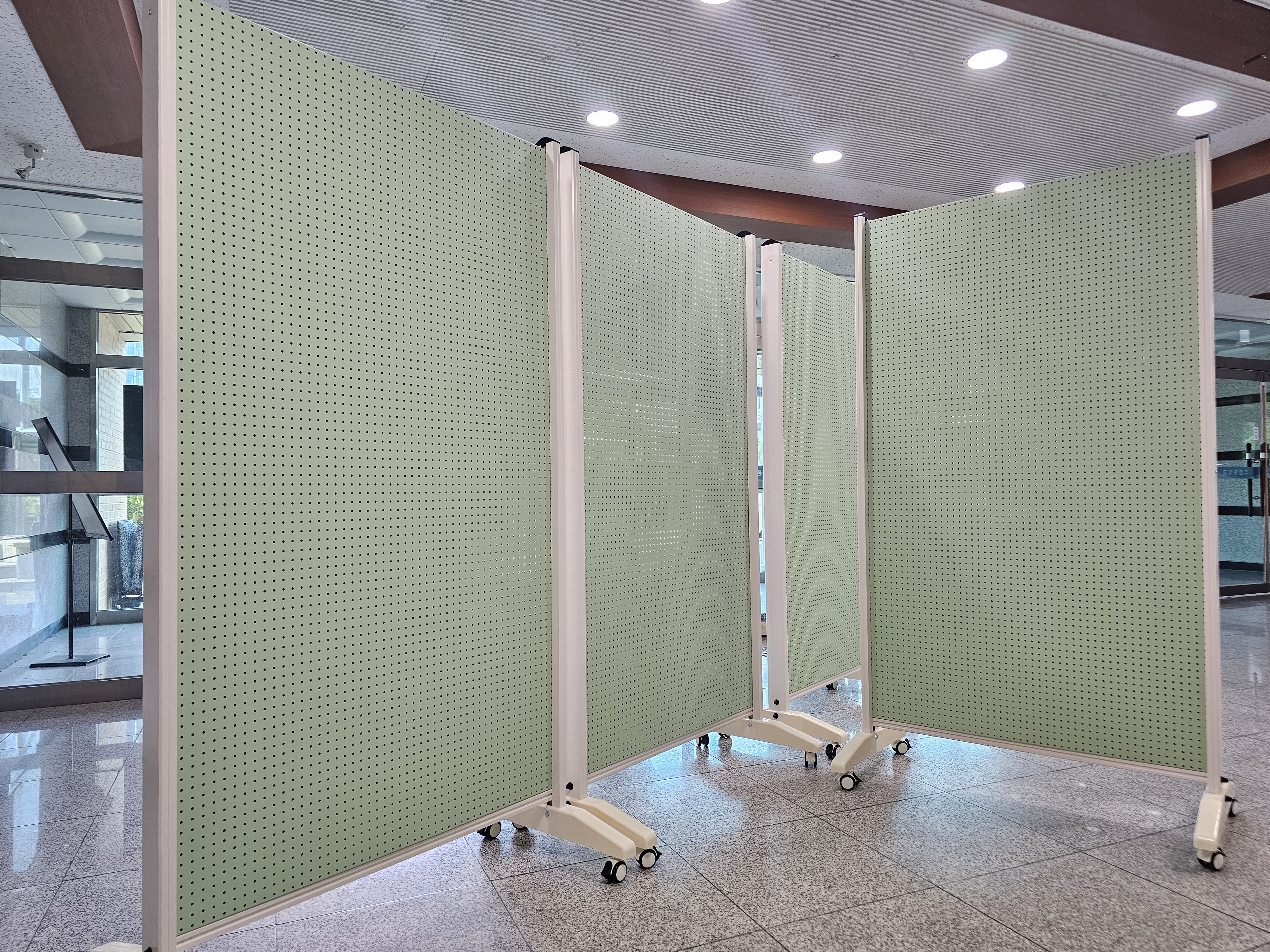 GB-229 이동식 양면 타공게시판 색상:민트그린